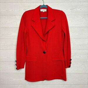 St. John Sportswear Santana Knit Red Blazer Size 8